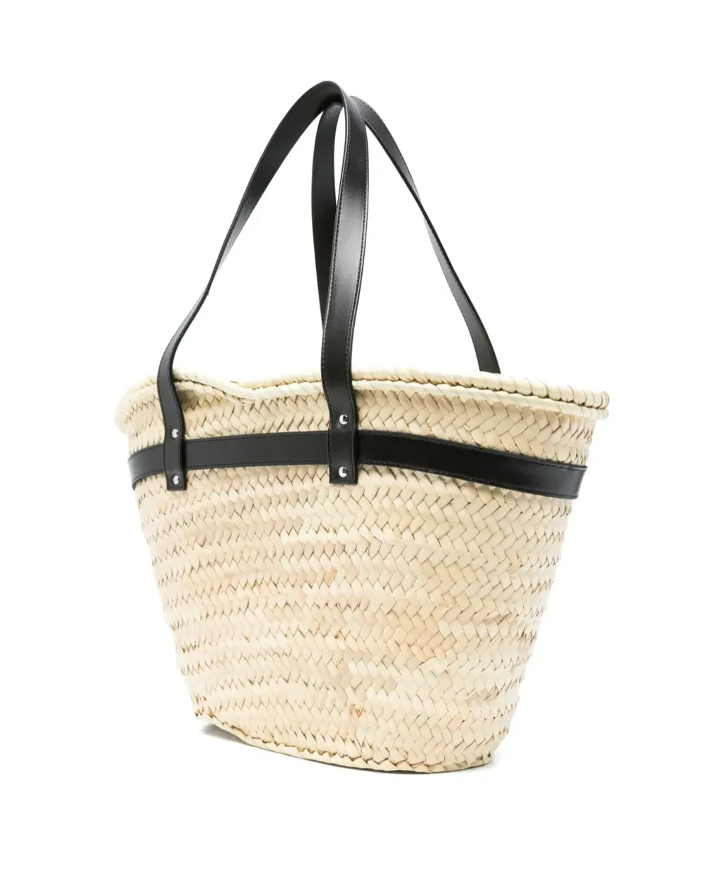Logo-Plaque Top Handle Bucket Bag