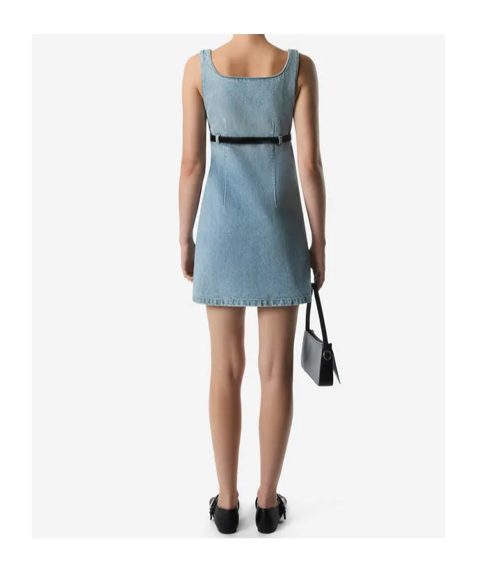Belted Denim Mini Dress