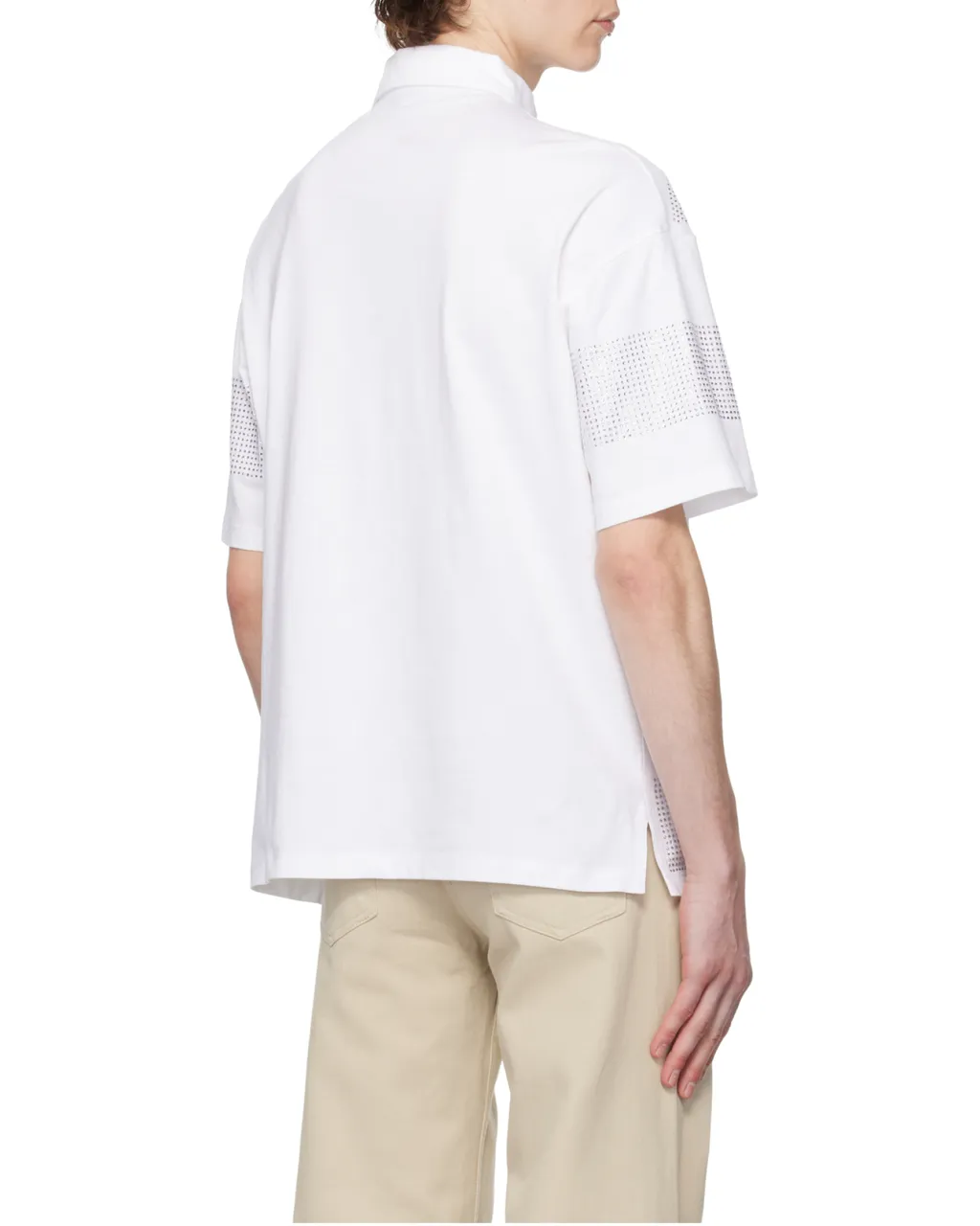 Crystal-Striped Polo Shirt