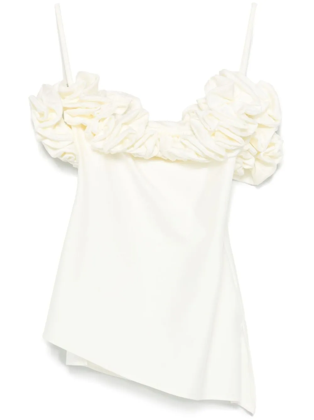 Ruffled Asymmetric Hem Top