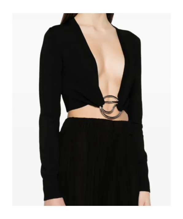 C-Logo Knitted Cropped Top