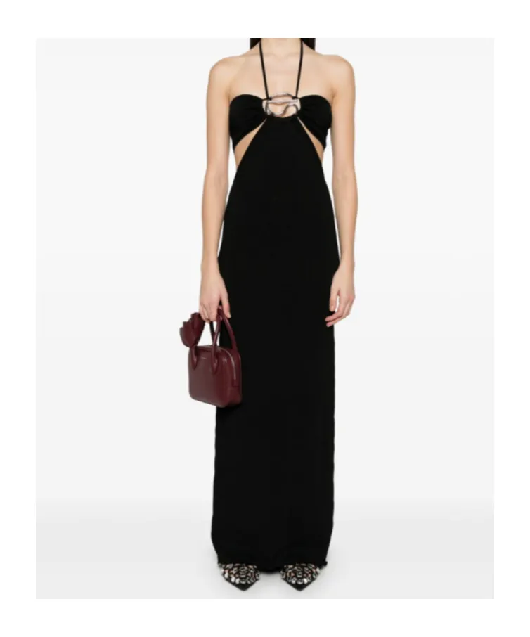 Knitted Halter Neck Maxi Dress