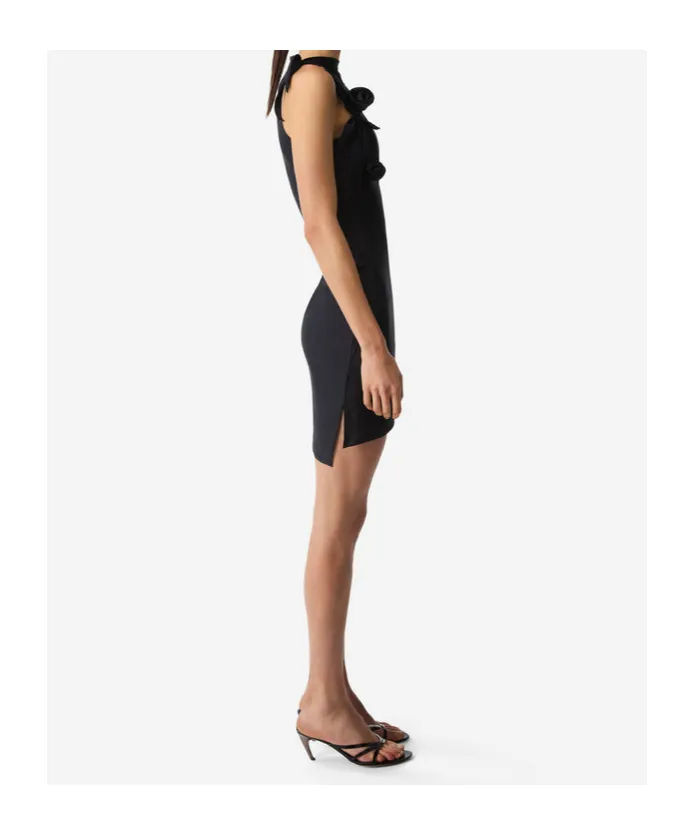 Asymmetric Flower Mini Dress