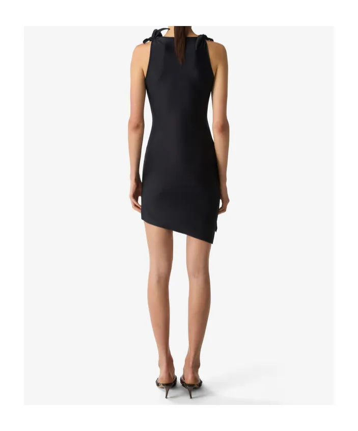 Asymmetric Flower Mini Dress