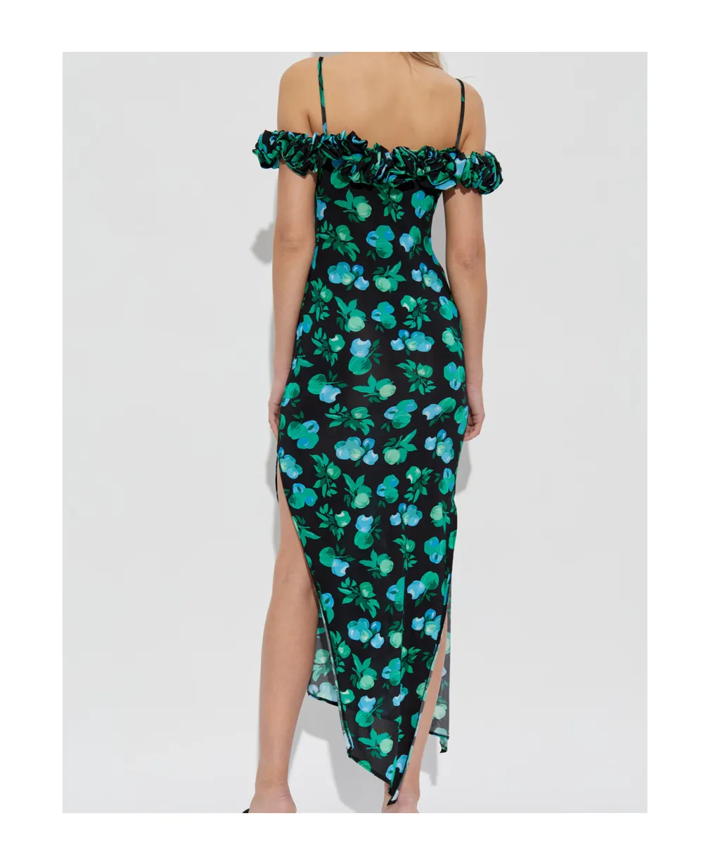 Ruffle-Detail Midi Dress