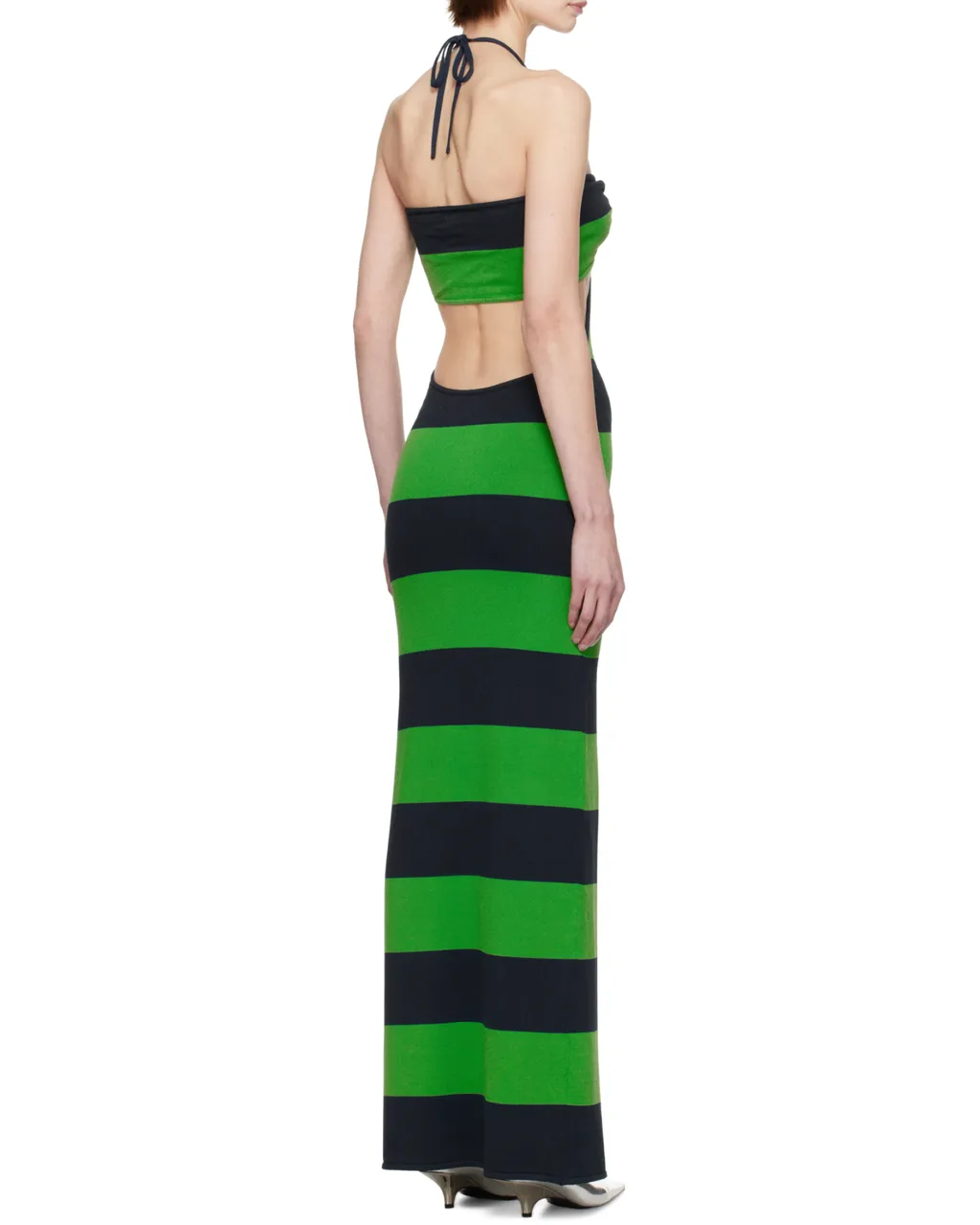 Knitted Striped Midi Dress