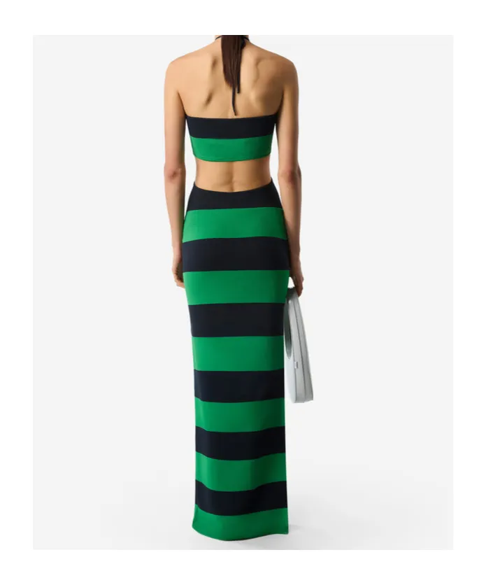 Knitted Striped Midi Dress