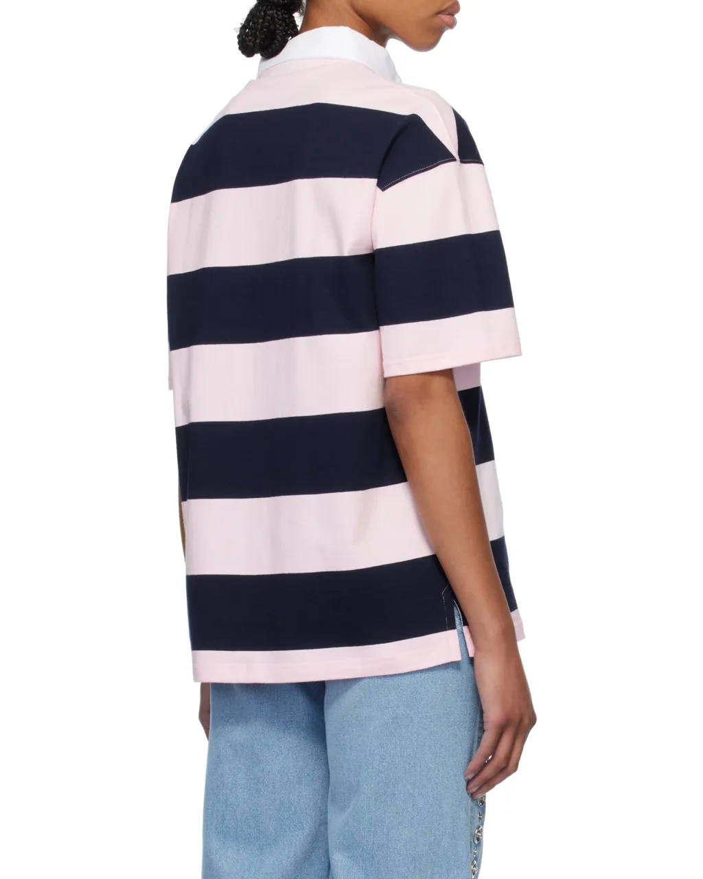 Logo Embroidered Striped Polo Shirt