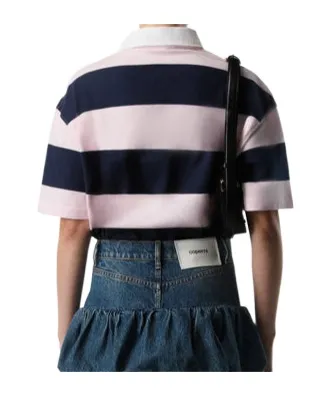 Logo Embroidered Striped Polo Shirt
