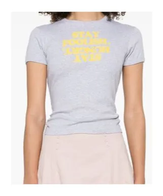 Stay Hungry-Print Crewneck T-Shirt