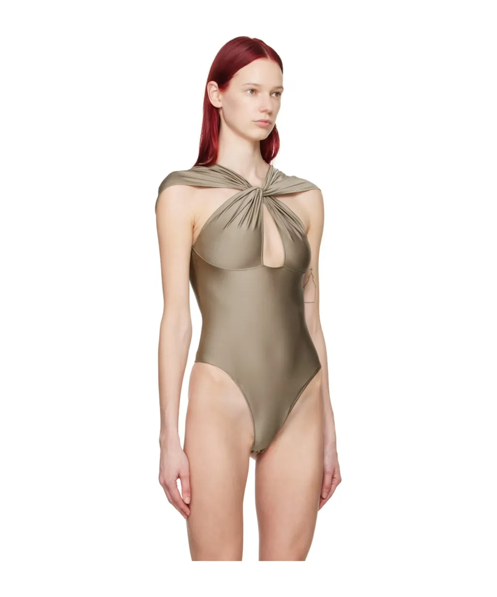 Hollowed-Out Twisted Pleated Jumpsuit