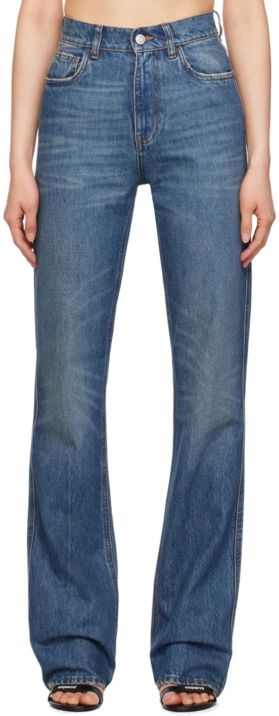 High Waist Button Jeans