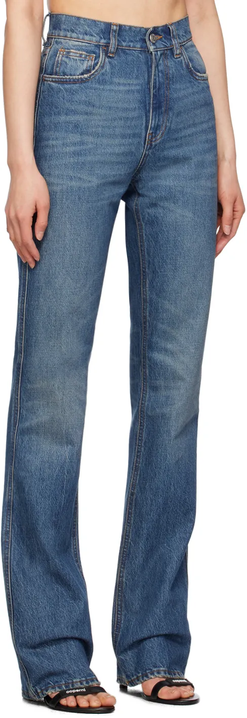 High Waist Button Jeans
