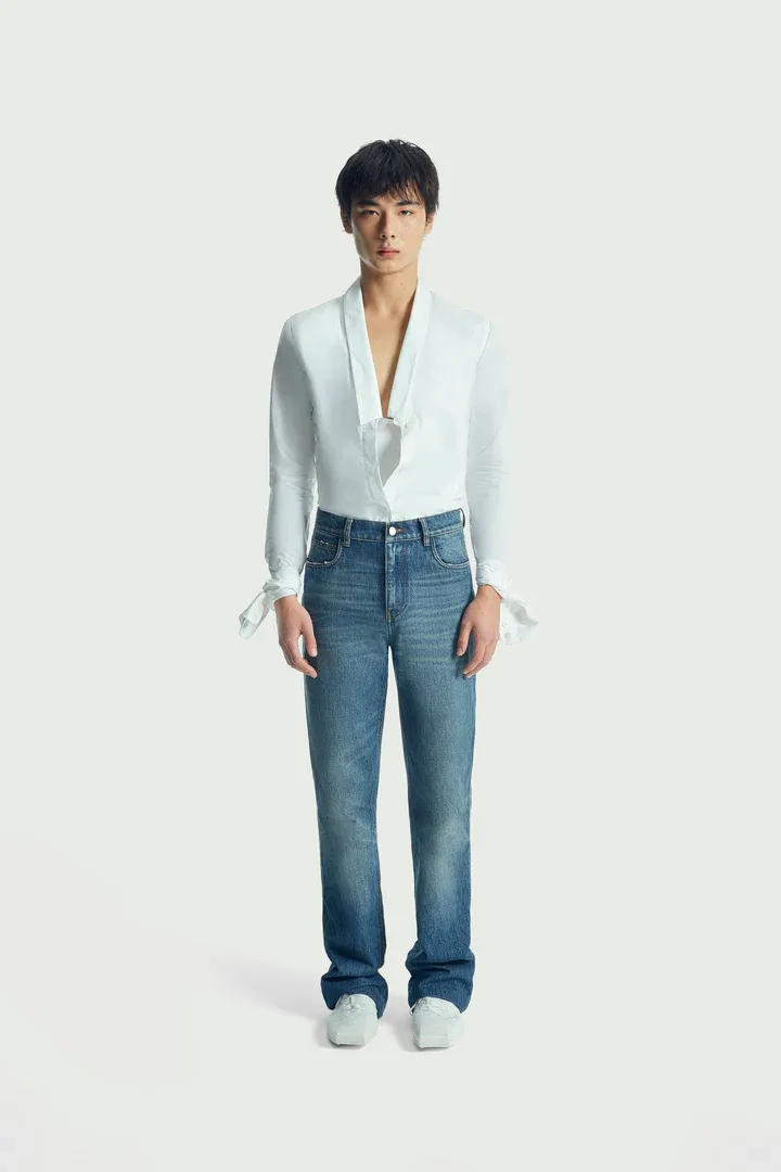 High Waist Button Jeans