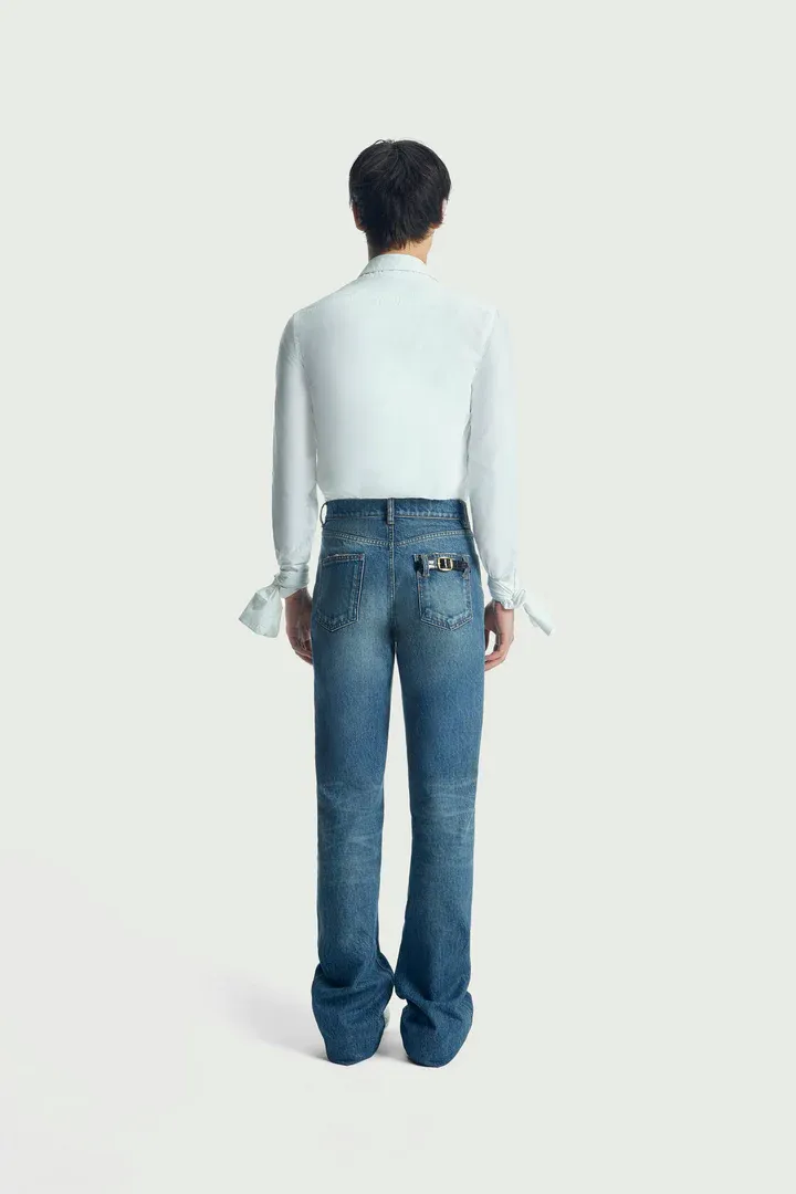 High Waist Button Jeans