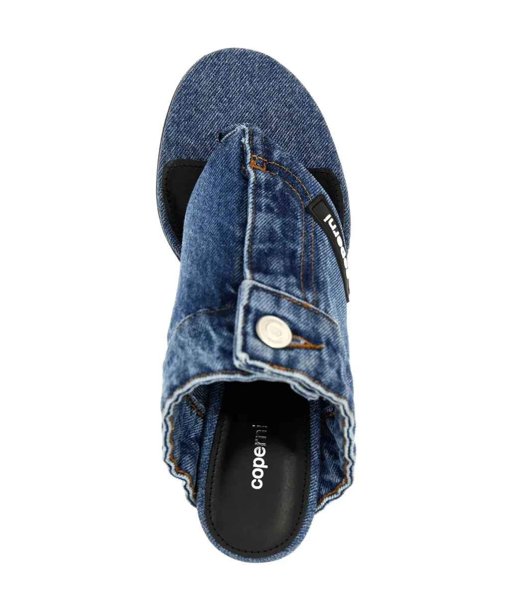 Denim High-Heeled Sandals