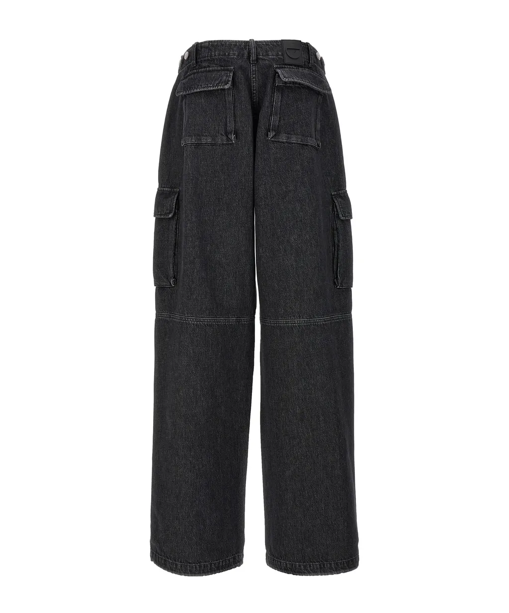 Wide Leg Cargo Denim Pants