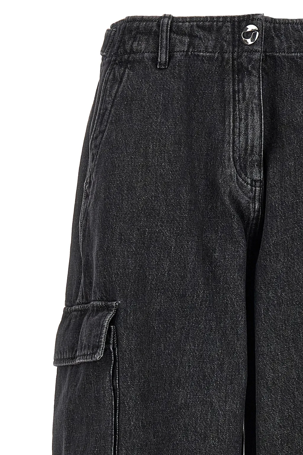 Wide Leg Cargo Denim Pants