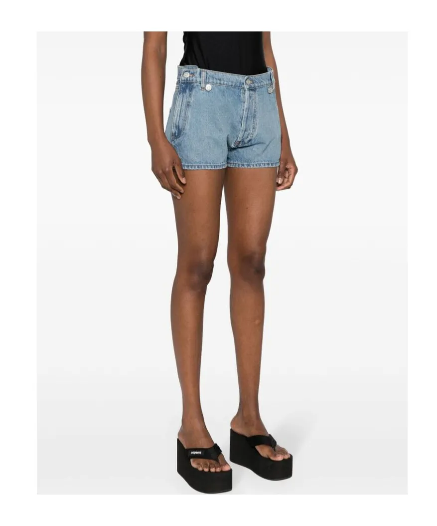 Belt-Loop Denim Shorts