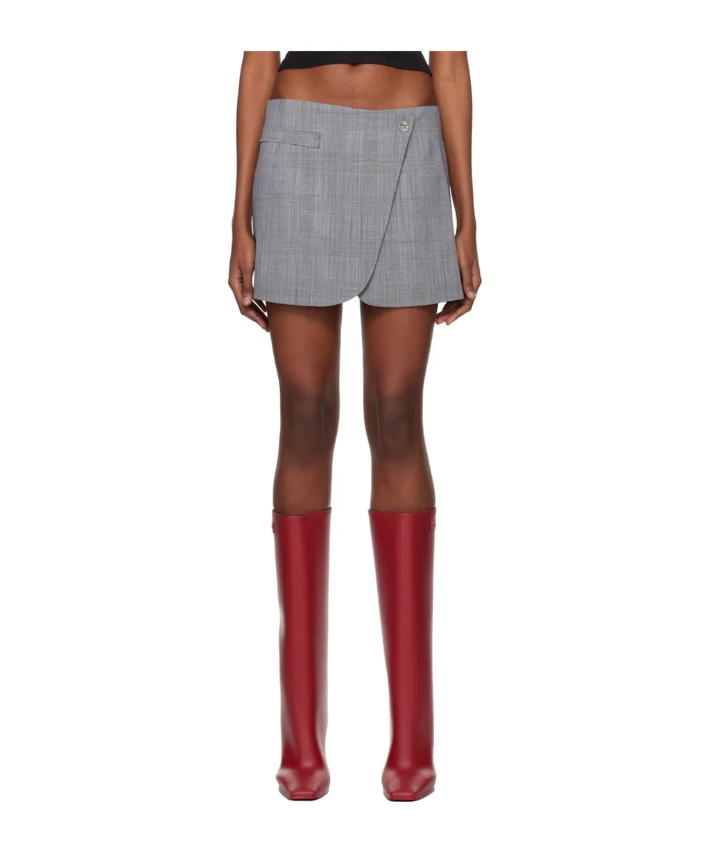 Tailored Virgin Wool Wrap Miniskirt