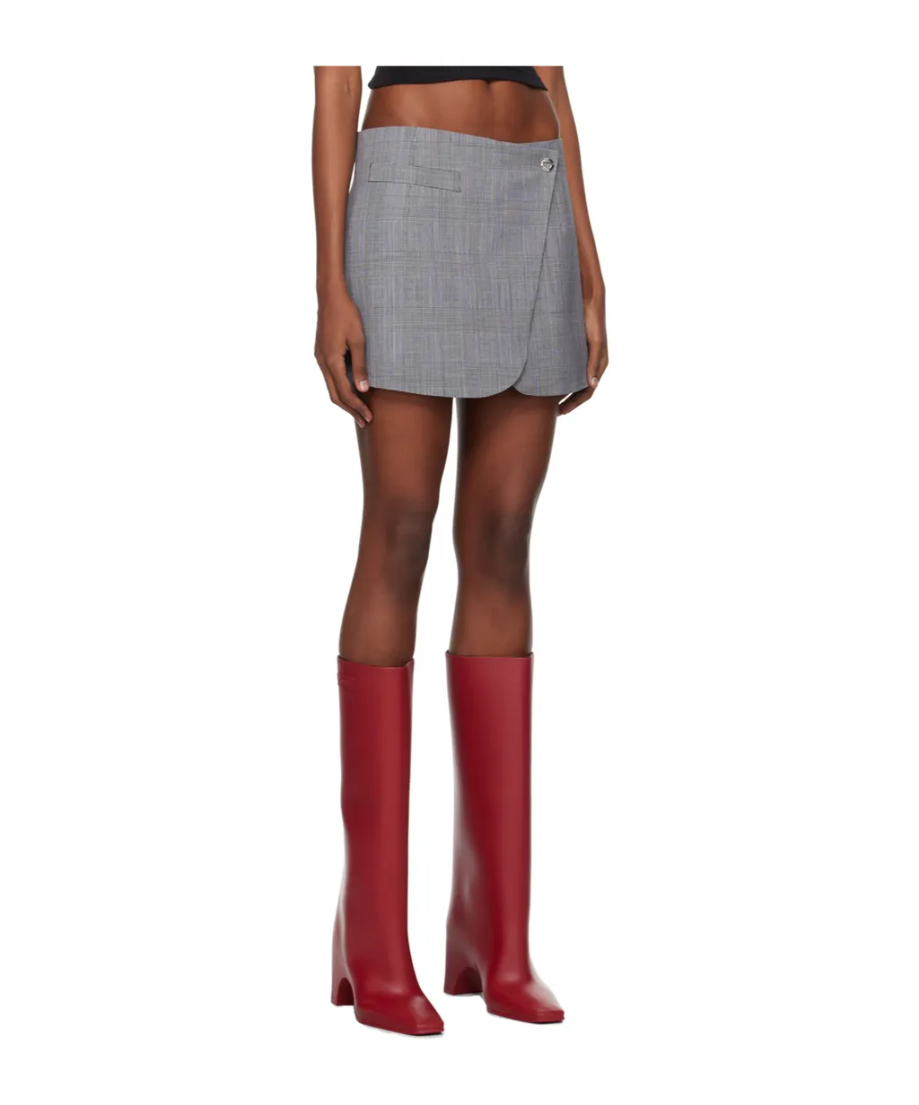 Tailored Virgin Wool Wrap Miniskirt