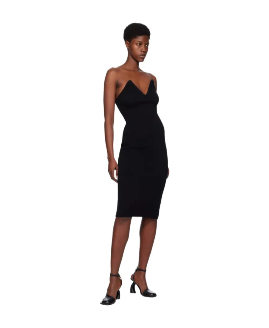 V-Neck Strapless Dress