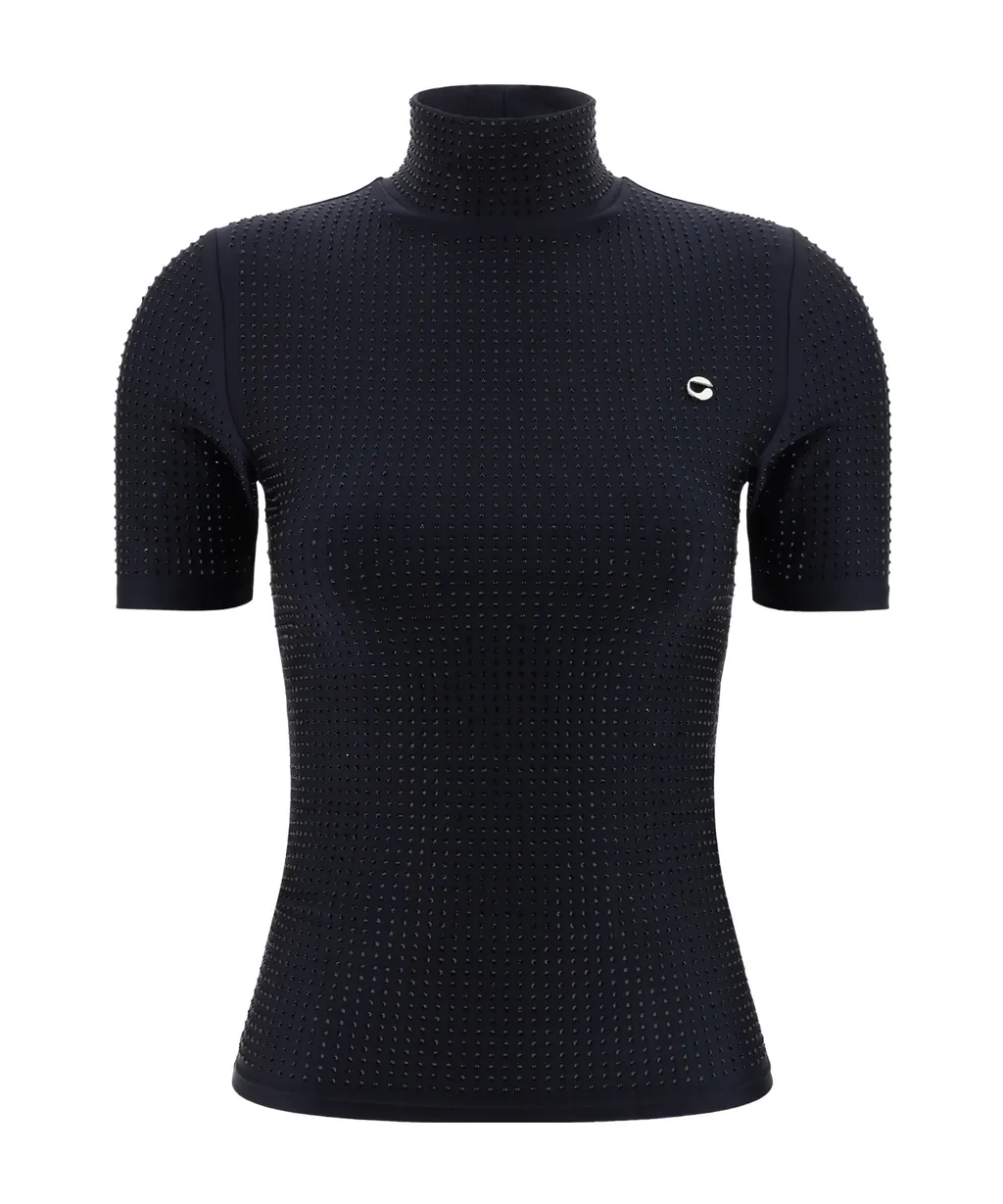 Embellished Turtleneck Top