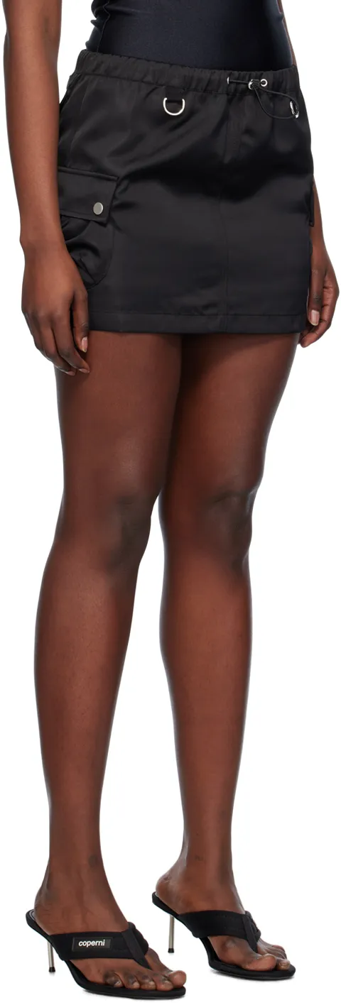Straight Hem Drawstring Cargo Mini Skirt