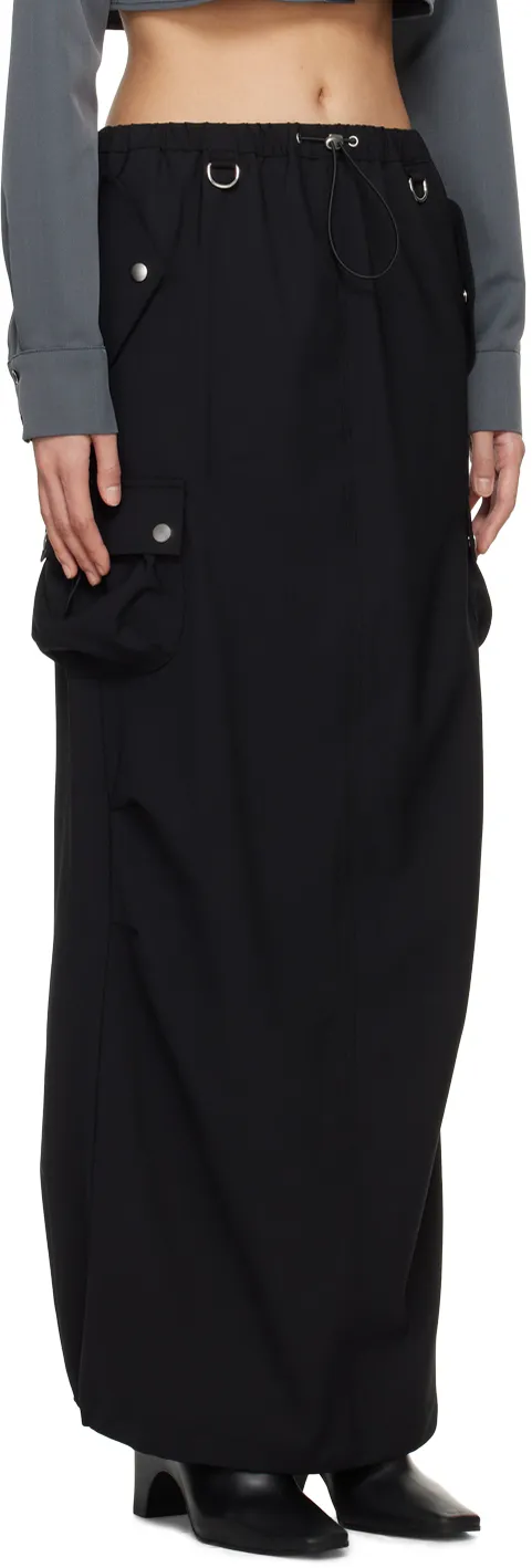Drawstring Waist Midi Skirt