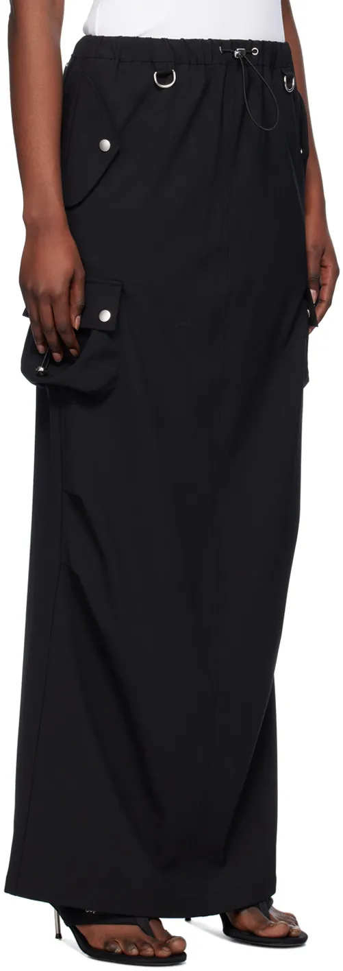 Drawstring Waist Midi Skirt