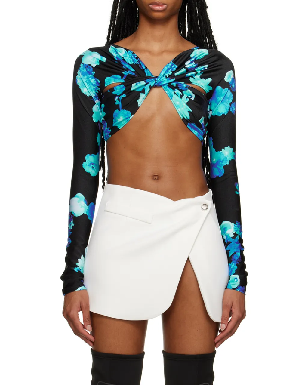 Floral-Print Cropped Top