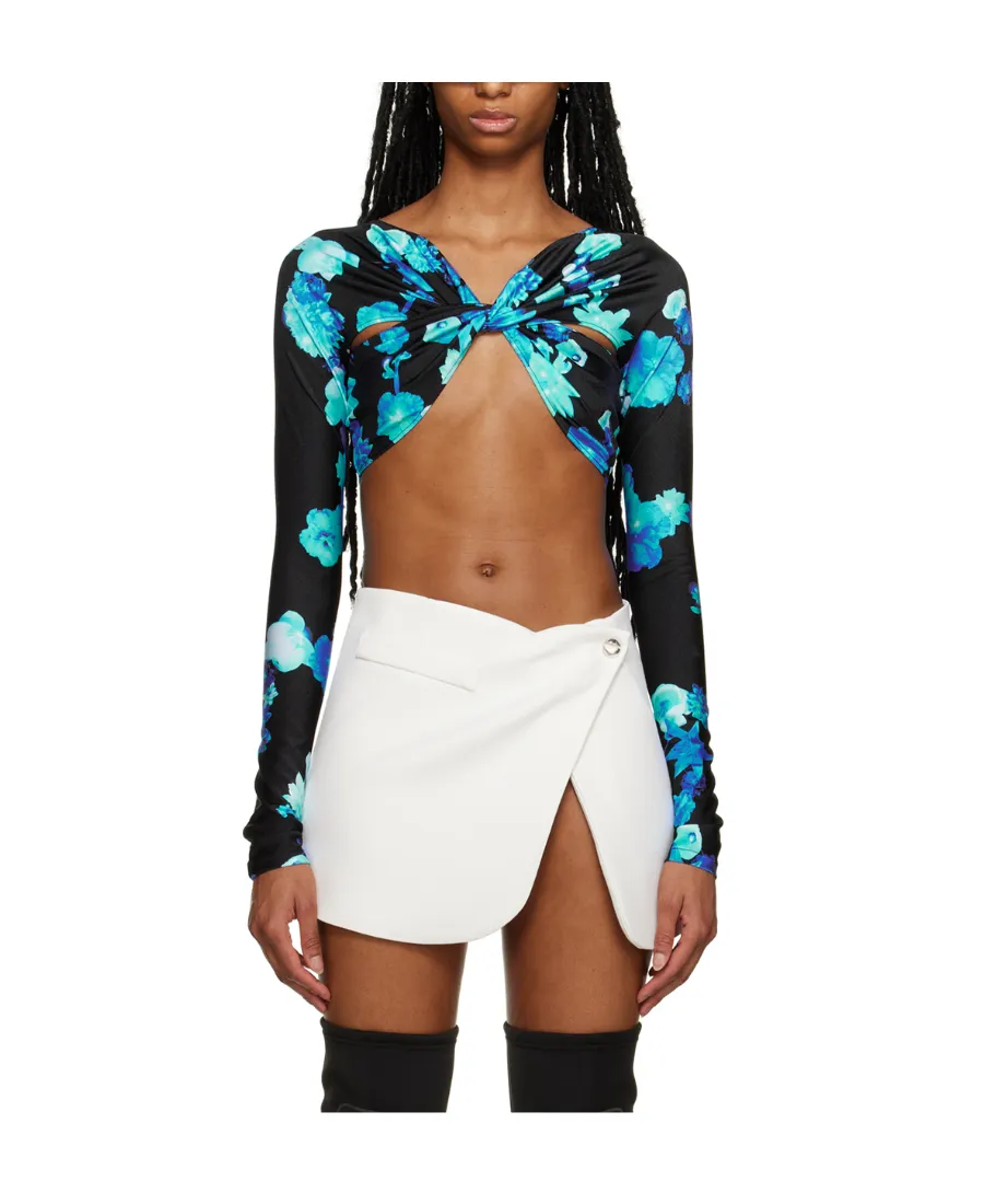 Floral-Print Cropped Top