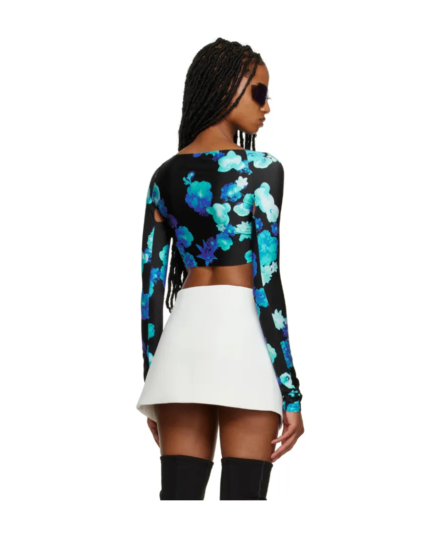Floral-Print Cropped Top