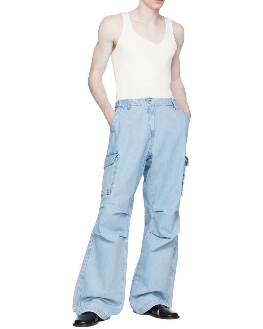 Denim Cargo Trousers