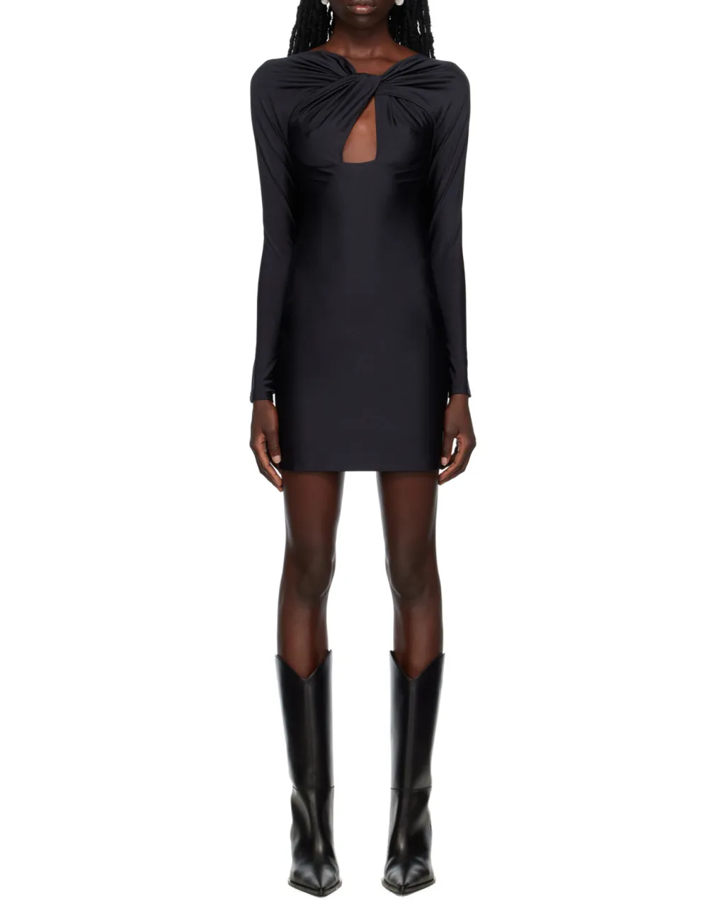 Twist Detailed Cut-Out Mini Dress