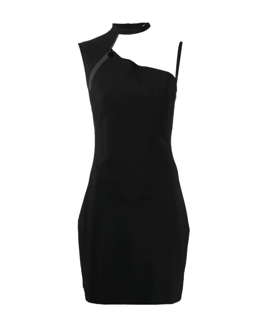 Zippered Halterneck Mini Dress