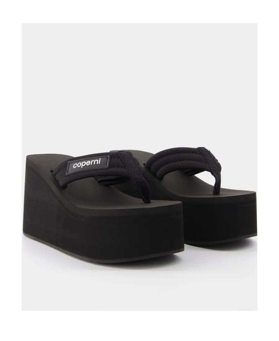 Logo Open-Toed Wedges