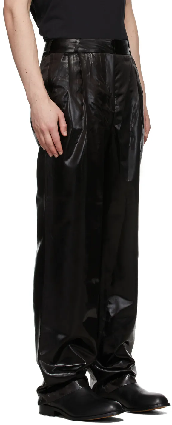 High-Waist Faux-Leather Trousers
