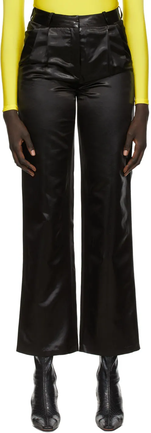 High-Waist Faux-Leather Trousers