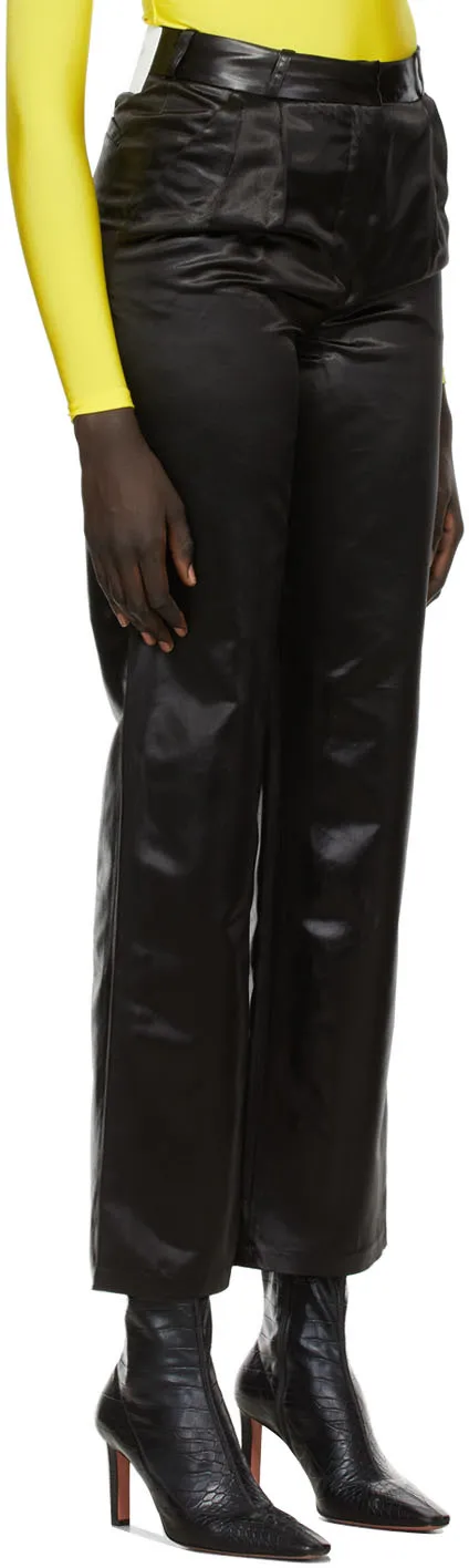 High-Waist Faux-Leather Trousers