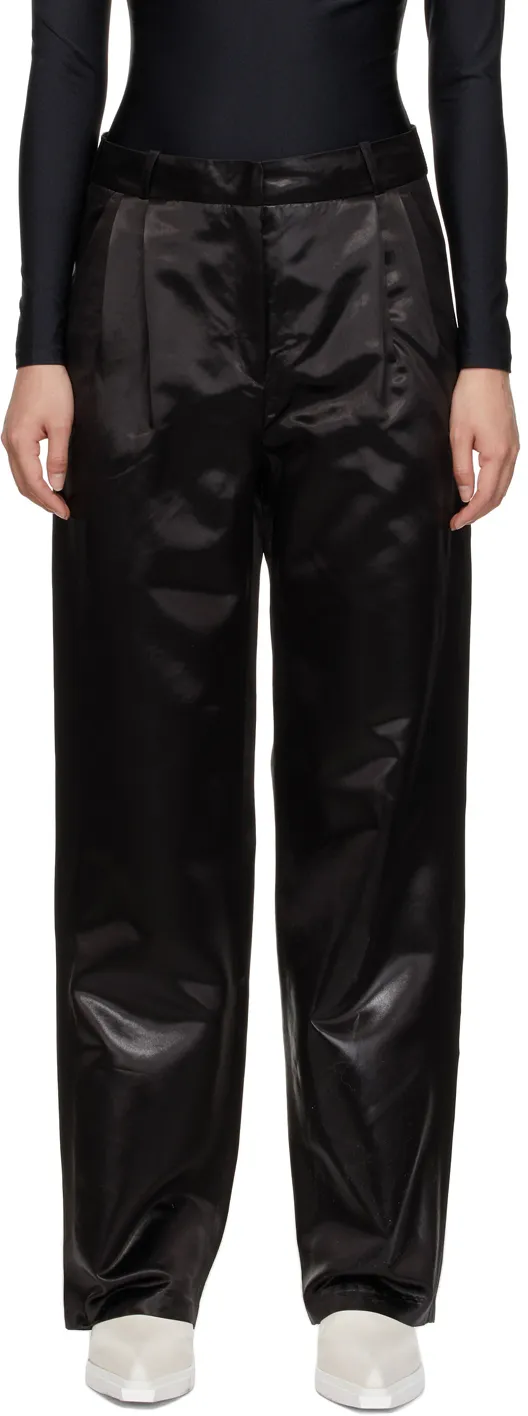 High-Waist Faux-Leather Trousers