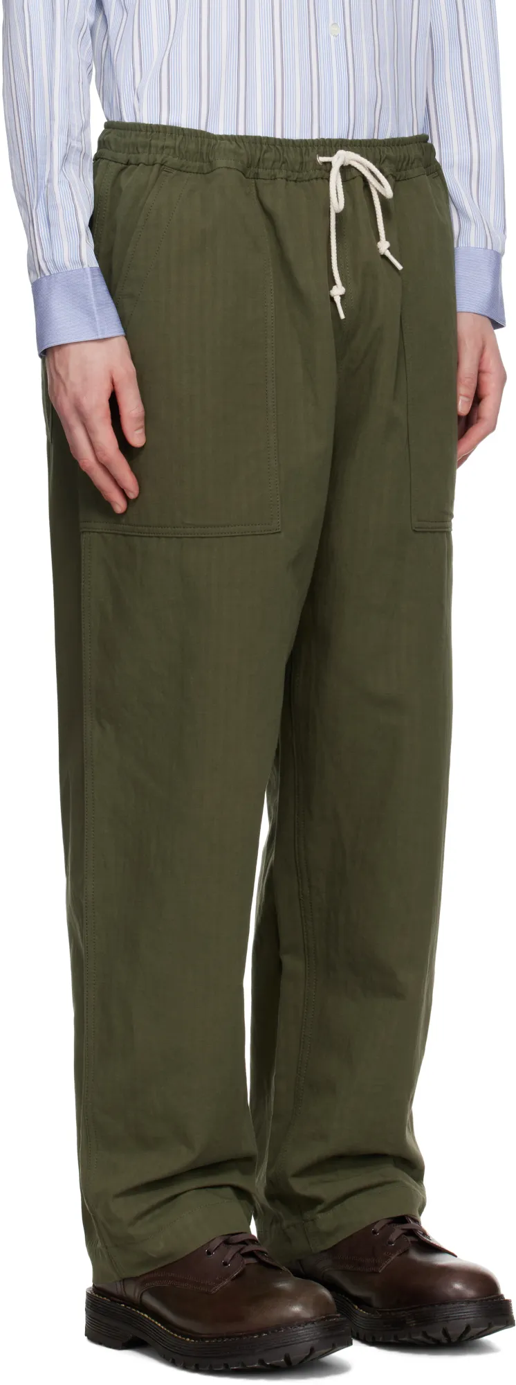 Linen Herringbone Trousers
