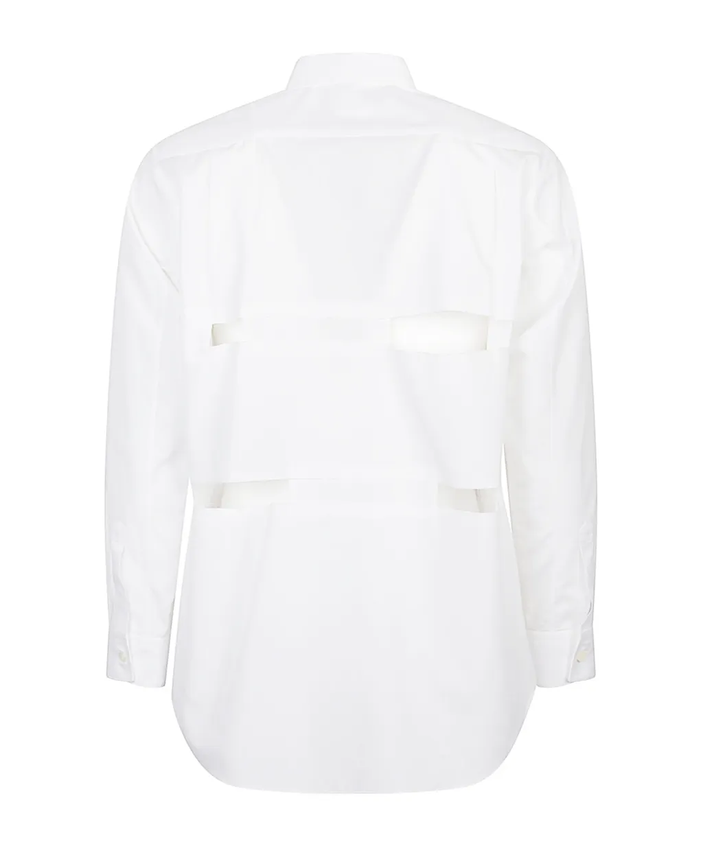 Cut-Out Curved Hem Shirt