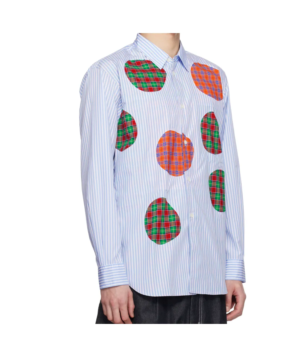 Yarn Dyed Cotton Stripe Poplin & Check Shirt