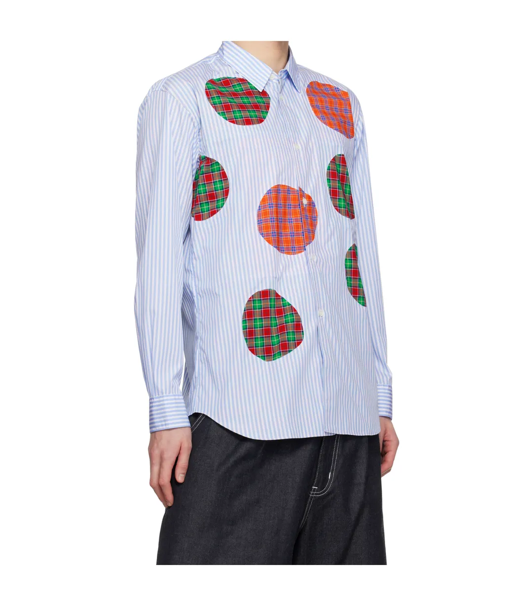 Yarn Dyed Cotton Stripe Poplin & Check Shirt