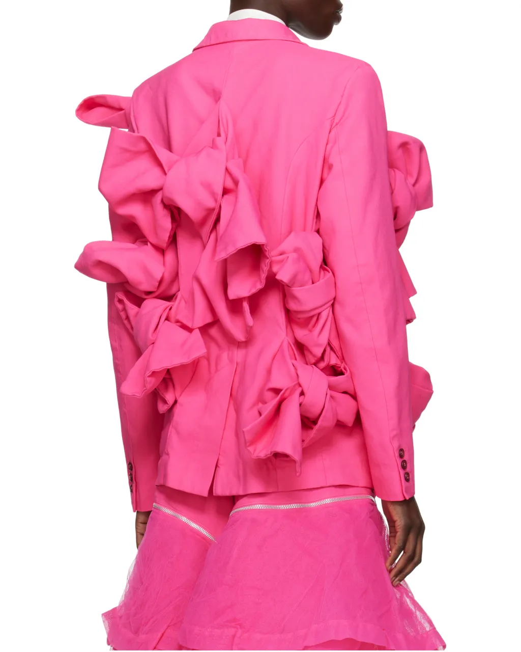 Long-Sleeved Suit Jacket With Lapel And Floral Details