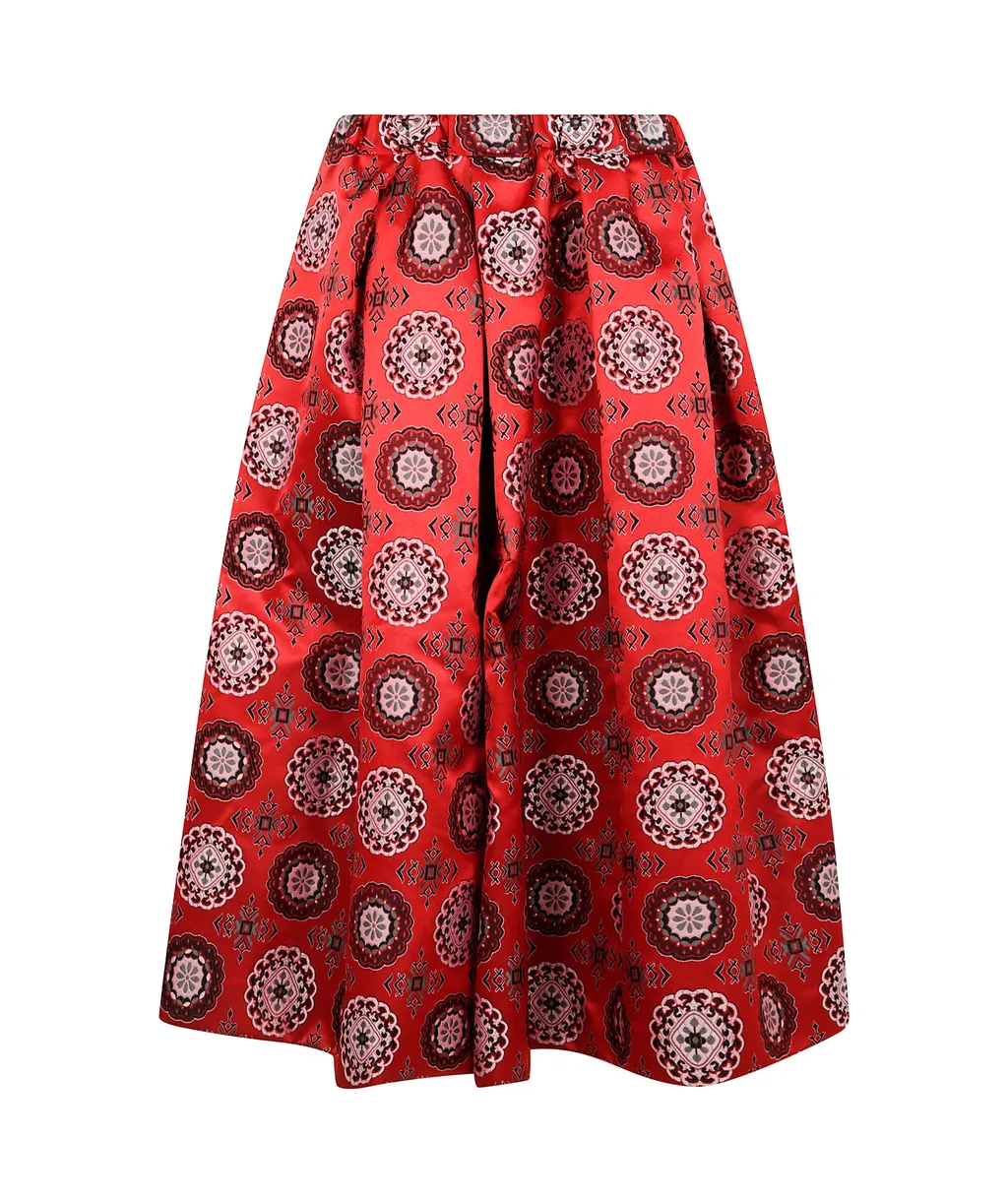 Geometric-Pattern Cropped Trousers