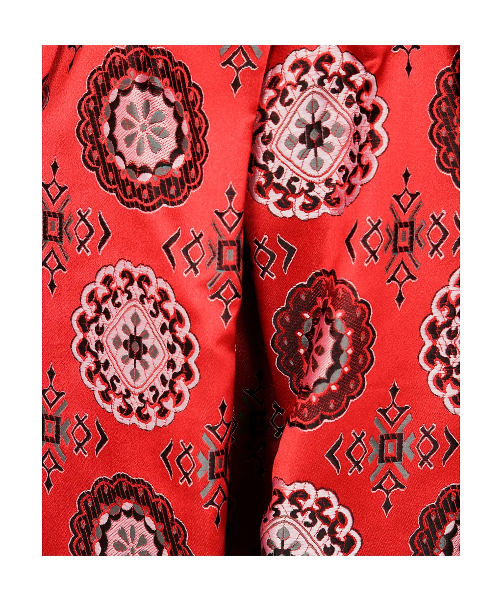 Geometric-Pattern Cropped Trousers