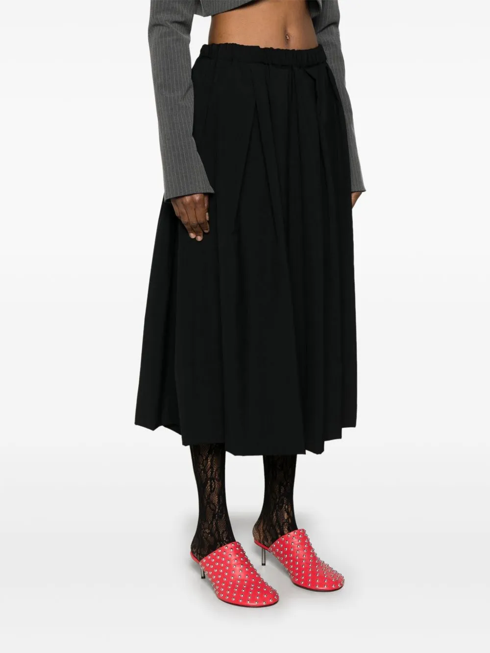 Wide Leg Pleated Trousers