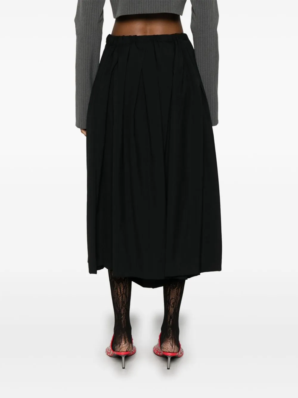 Wide Leg Pleated Trousers